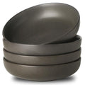Tikooere Stoneware Pasta Bowls, 34 oz Large Salad Bowl Set of 4, Ceramic Serving Bowls for Ramen, Pasta, Fruit, Cereal, Dinner, Wide and Shallow Bowls, Microwave & Dishwasher Safe, Matte Black