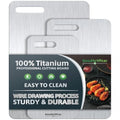 Titanium Cutting Boards Set of 3, 100% Pure Titanium Kitchen Cutting Board, Double-Sided Non-Toxic Cutting Board, Ideal for Slicing and Dicing Meats, Features Handle, Dishwasher Safe