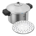 Kuhn Rikon DUROMATIC® 5.0L Stovetop Pressure Cooker – 22cm, Swiss Made – 18/10 Stainless Steel, Energy Efficient, Safe Locking Lid, Works on Induction & All Stovetops, Includes Trivet & Cookbook