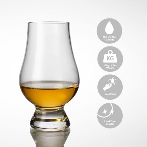 GLENCAIRN Whisky Glass in Gift Carton - Crystal Whiskey Drinking Glass for Tasting and Sniffing - Transparent and Suitable for Scotch, Brandy, Bourbon, and Rum, Great Gift for Family and Friends