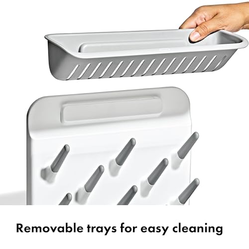 OXO Tot Expandable Drying Rack – Space-Saving Drying Rack | Newborn and Baby Essentials | Breastfeeding Essentials | Dry Baby Bottles | Save Space in Kitchen