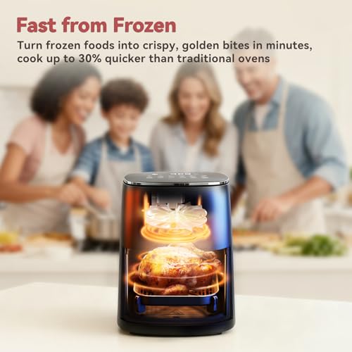 CARORI 6 Qt Air Fryer with Viewing Window, 12 Presets and DIY Mode, 1700W, 400°F Max, Large Nonstick Dishwasher-Safe Basket, Bake, Roast, Reheat, Dehydrate, Black