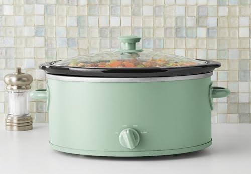 6 Quart Slow Cooker in Sage Green with 3 Temperature Settings