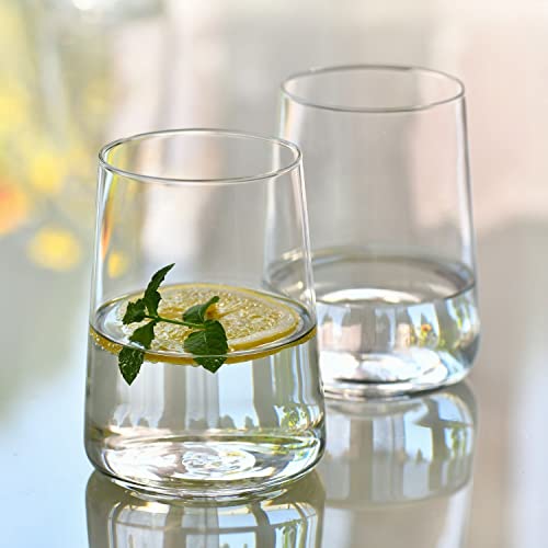 Krosno Infinity Drinking Glasses Set of 6 – 16.6 oz Water Juice Glasses, Modern Tapered Tumblers, Lead-Free Glassware, Clear Everyday Drinkware, Dishwasher Safe, Made in Europe