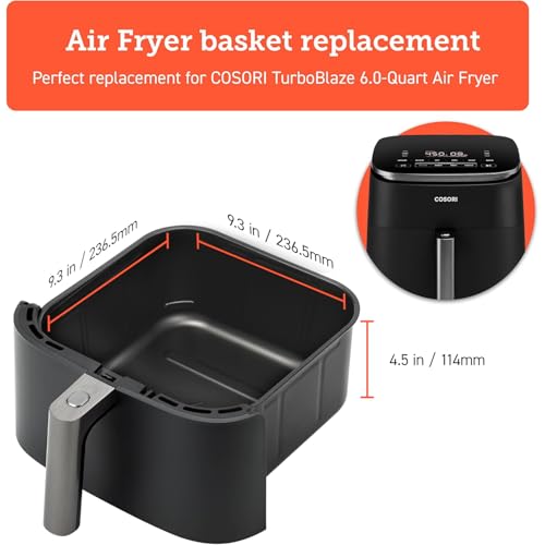 Cosori Replacement Basket for TurboBlaze DC601 Air Fryer, Ceramic Coating