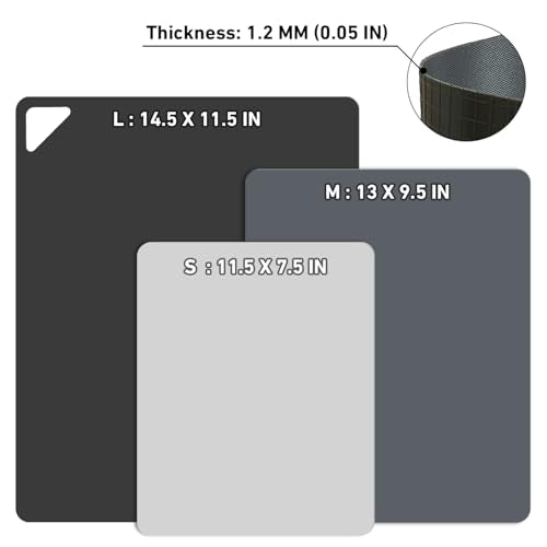 WK Flexible Plastic Cutting Boards Mats for Kitchen, Flexible Non Slip Cutting Mat, Thin Cutting Sheets, BPA Free, Dishwasher Safe, Multi Sizes