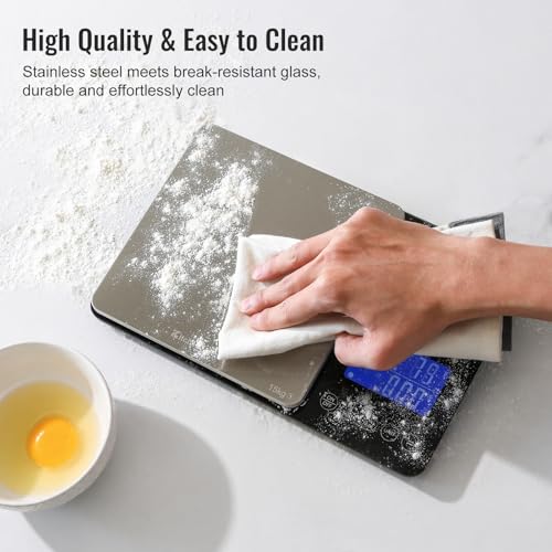 KitchenTour Digital Food Scale for Kitchen, 0.001oz/33lb Dual Platform Precision Smart Kitchen Scales Digital Weight Grams and Ounces for Home Cooking Baking Meal Prep Sourdough Bread, Stainless Steel