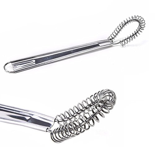 Best Utensils Stainless Steel Mini Egg Whisk Beater Handheld Milk Frother Foamer Foaming Creamy Coffee Mixer Spring Sauce Blender Kitchen Accessories