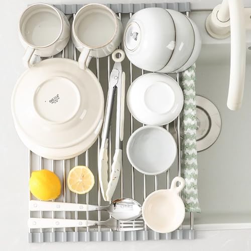 HGLuKGO Roll up Dish Drying Rack, 17.7"x15"