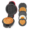 Dash MultiMaker® Mini System - Compact Waffle Maker for Family Breakfasts - Removable Griddle Plates & nonstick surface - 5 Plates - Red