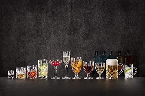 Nachtmann Noblesse 13 oz Crystal Glass Long Drink, Set of 4 – 6" Cut Crystal Lead-Free Highball Glasses for Cocktails, Sparkling Drinks & Beverages – Machine-Made Barware for Tabletop Use