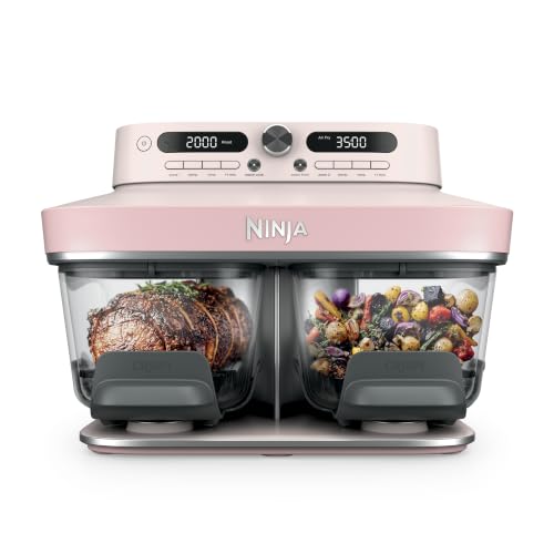 Ninja Crispi DualZone 6-in-1 Glass Air Fryer, With Nontoxic, 2x 4qt Containers & Lids, Microwave, Freezer, Dishwasher Safe