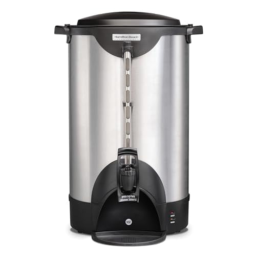 Hamilton Beach Commercial 100 Cup Stainless Steel Coffee Urn (HCU100S), Double Wall, 120V