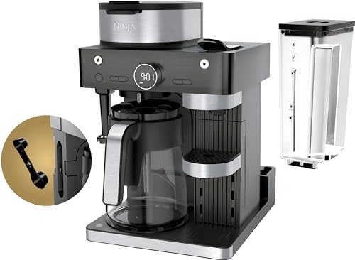 Ninja (Refurbished) CFN602 Espresso & Coffee Barista System with Ristretto Function, Single-Serve Coffee, Compatible with Nespresso Capsule, 12-Cup Carafe, Built-in Frother (Renewed)
