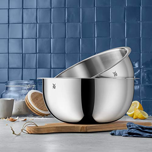 WMF 645709990 Gourmet Bowl Set for Kitchen 4-Piece, Cromargan Stainless Steel, Multifunctional, Mixing Bowl, Serving Bowl, Stackable