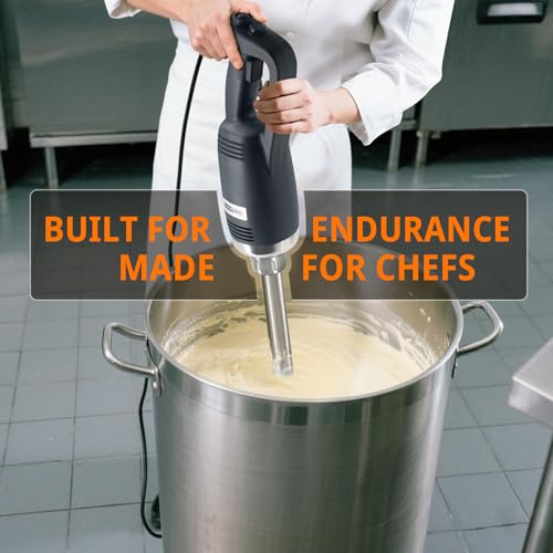 COOLUMA Commercial Immersion Blender, X-Heavy Huty 750W Handheld Blender, 18 Inch Detachable Shaft, 8,000-19,000 RPM Variable Speed, 42 Gallons Multifunction Pro Electric Stick Emulsifier.
