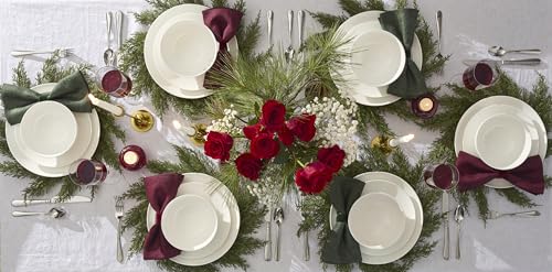 Lenox Dinnerware Sets, Studio 1414 Coupe 18-Piece Dinnerware Set, Service For 6, Bone China Material, Dishwasher Safe, Microwave Safe, Bowls, Plates And Bowls, Dinner Dishes, Plates (White, 18 Piece)