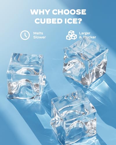 Silonn Ice Makers Countertop, 44lbs Per Day, 2 Ways to Add Water, Auto Self-Cleaning, Stainless Steel Ice Machine for Home Office Bar Party