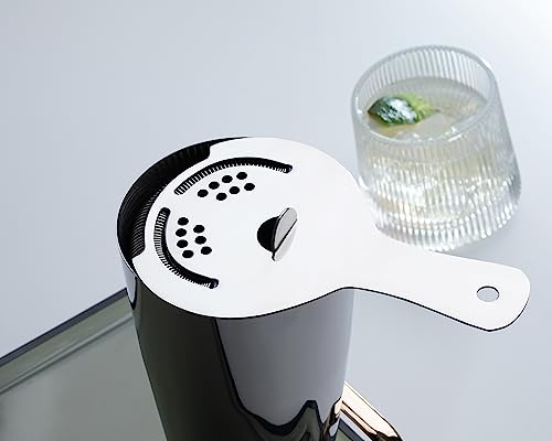 Hawthorne Strainer, Stainless Steel Cocktail Strainer with High Density Spring for Professional Bartenders and Mixologists, Mirror Polished, One Strainer (Stainless Steel)