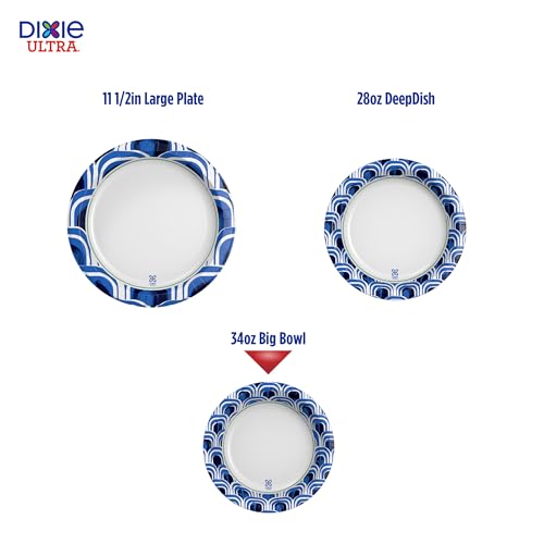 Dixie Ultra Extra Large Paper Bowls, 34 oz, 34 Count, Compostable, Microwave Safe, Disposable Bowls for Heavy Meals, Soups, Stews, and Everyday Use