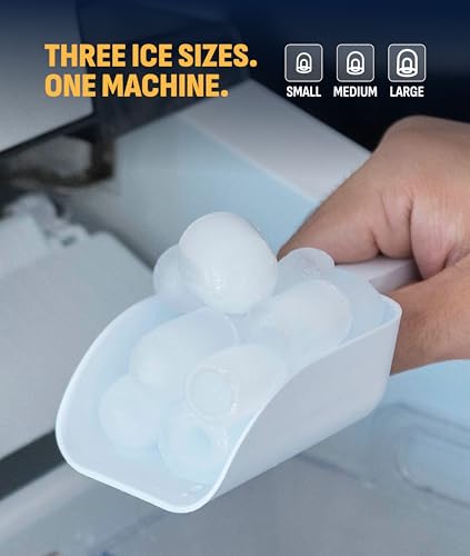 NewAir 50 lb. Countertop Ice Maker | Portable Bullet Ice Machine | 12 Cubes in 7 Minutes, 3 Ice Sizes | Stainless Steel, Self-Cleaning, BPA-Free