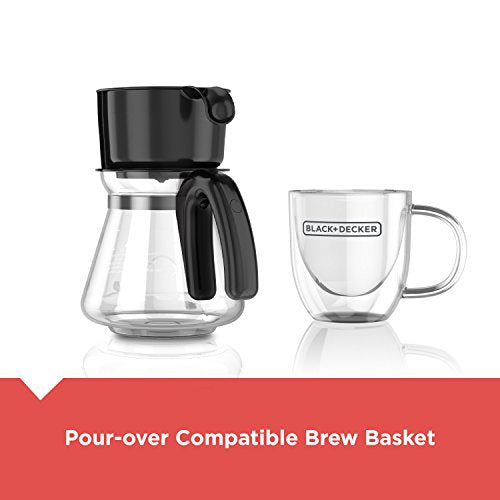 BLACK+DECKER CM0755BZ 4-in-1 5-Cup* Station Coffeemaker, Black, 5 Cup