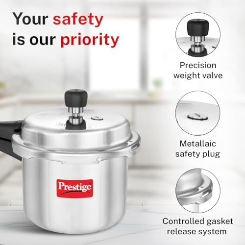 Prestige PRP3 Pressure Cooker, 3 Liter, Silver, Aluminum