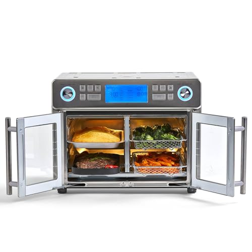 Emeril Lagasse Dual Zone 360 Air Fryer Oven Combo with French Door, 25 QT Extra Large, Cook Two Foods in Different Ways, Up to 60% Faster from Frozen to Finish