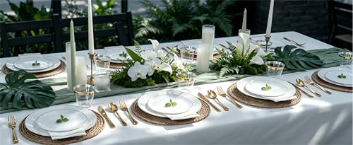 Festiva 350Pcs Gold Plastic Plates - White and Gold Dinnerware Set Disposable include 10" & 7" Plates,Cups,Silverware,Napkins -serve 50 Guests Perfect for Wedding& Easter&Birthday Party
