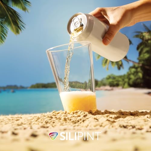 Silipint 16oz Silicone Pint Glass - Unbreakable BPA-Free Reusable Silicone Drinking Cup - Flexible Dishwasher and Microwave Safe - Stemless Glass for Coffee Smoothies (Crystal Clear)