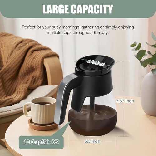 WSEYU 10-Cup Glass Carafe Replacement Compatible with Ninja CM401 CM371 CP301 Specialty Hot & Iced Coffee Makers, Replacement 50 oz Coffee Pot with Brew-Through Lid for Ninja CM300 CM400 CP300 CF091