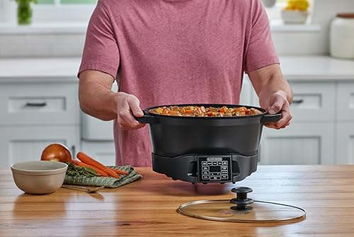 BLACK+DECKER Digital Multicooker 7QT Family Size, 7‑in‑1 Functions, Neat ’N Clean™ Technology, Slow Cook, Steam/Boil, Precision Roast, Sear/Sauté, Rice, Sous Vide, Keep Warm, Ceramic Nonstick