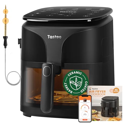 Tastee Ceramic Air Fryer, 8-in-1 Compact 5.5QT AirFryers, 450°F Digital Airfryer Dehydrator with Smart