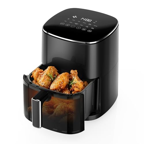 OLIXIS 12-in-1 Air Fryer 6.34 Quarts, Visable Airfryer with Window, 400°F, Roast, Reheat, Dehydrate, Bake, Steam