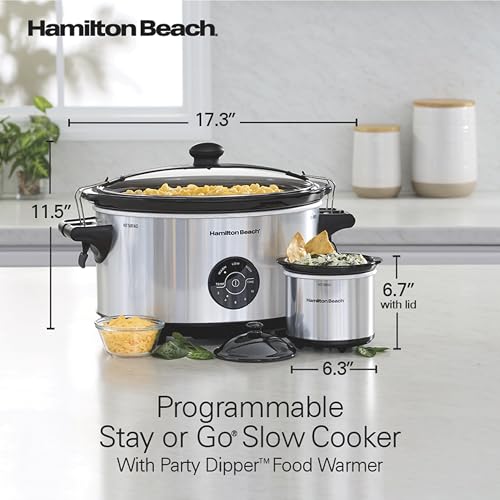 Hamilton Beach 7 Quart Stay or Go Portable Programmable Slow Cooker