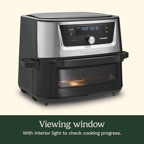 Cuisinart Air Fryer, 9-Quart Basket Stainless Steel Fryer Oven with 6 Presets to Roast, Bake, Broil, Air Fry, Dehydrate and Keep Warm, Dishwasher-Safe Parts, Quick & Easy Meals, AIRX-221, Black