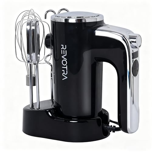 Electric Hand Mixer, Handheld Mixer with LCD Display and Storage Base
