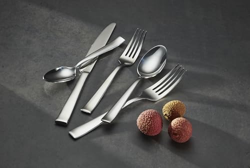 Oneida Silverware Set, Monolith 20-Piece Everyday Flatware Set, Service For 4, 18/0 Stainless Steel, Knives Spoons And Forks Sets, Dishwasher Safe, Home And Kitchen Utensils (Silver, 20 Piece)