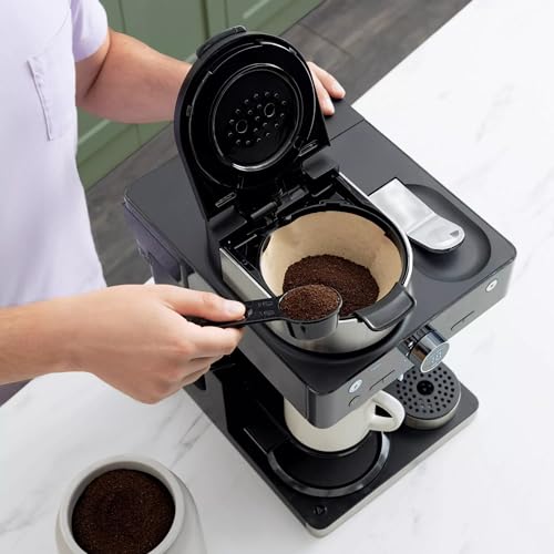 Ninja (Refurbished CFN601 Espresso & Coffee Barista System, Single-Serve Coffee & Compatible with Nespresso Capsule, 12-Cup Carafe, Built-in Frother, Cappuccino & Latte Maker (Renewed)