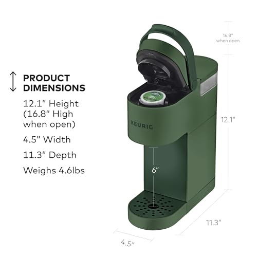 Keurig K-Mini Single Serve K-Cup Pod Coffee Maker, 6 to 12oz Brew size, with Cord Storage, Perfect for Small Spaces, Evergreen