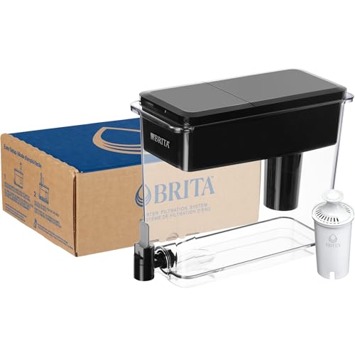 Brita Extra-Large 27-Cup Water Filter Dispenser with Standard Filter, WQA NSF/ANSI Certified, Removes Chlorine Taste & Odor, Reduces Zinc Copper & Mercury, BPA-Free, 1 Filter Included, Lasts 2 Months