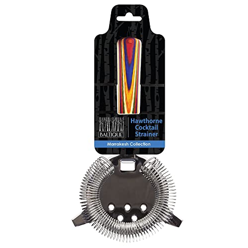 Totally Bamboo Baltique Marrakesh Collection Hawthorne Cocktail Strainer, Stainless Steel Bar Strainer