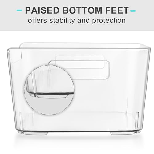 Heyuzb Pantry Organizers and Storage, 12 Pack Clear Plastic Storage Bins for Freezer, Multi-Use Organizer Bins for Kitchen, Office, Fridge, Cabinet and Shelf Organizing
