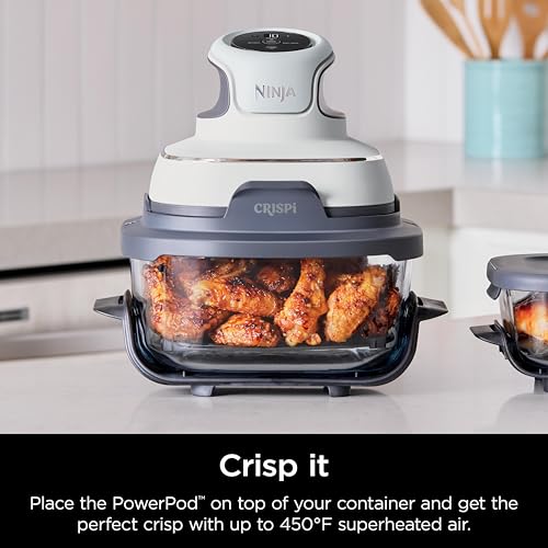 Ninja 4-QT CleanCrisp™ Glassware Container with Storage lid, Compatible with Ninja Crispi FN101 & AS101 Series, Microwave, Freezer & Dishwasher Safe, PFAS & PTFE Free Glass, XSKSFN4QT