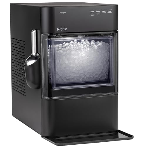 GE Profile Opal 2.0 Ultra Nugget Ice Maker with Scale Inhibiting Filter, Scoop Included, 38 lbs in 24 Hours, Pellet Ice Machine with WiFi & Smart Connected, Black