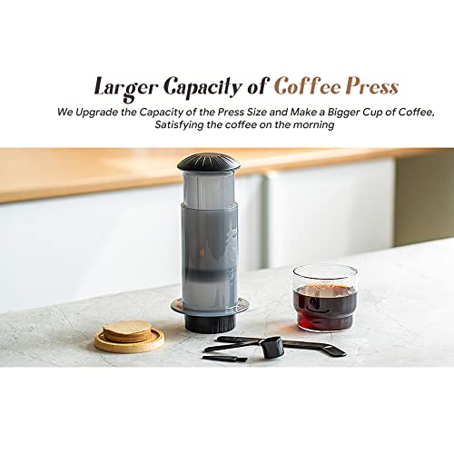 RECAFIMIL Coffee Press Maker -New Desgin Bigger Capacity Quickly Makes Delicious Coffee Without Bitterness - 1 to 3 Cups Per Pressing (Coffee Maker)