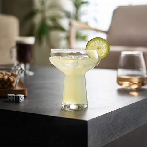 Libbey Stemless Margarita Glasses Set of 4, Classic, Lightweight Mixed Cocktail Glasses Set, Large Margarita Glass Set for Cinco de Mayo, Parties