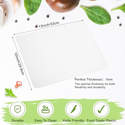 Hushee 120 Count Disposable Cutting Board Sheets 10 x 13 Inch Flexible Plastic Disposable Sheets Cutting Mat Large Chopping Boards for Kitchen Cooking Traveling Camping Tailgating BBQ
