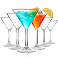 Unbreakable Martini Glasses Set of 6, 10 oz Plastic Martini Cocktail Glasses with Stem, Reusable Cocktail Glasses for Bar, Margarita, Whiskey, Gin, Tequila, BPA-Free, Top Rack Dishwasher-Safe, Clear