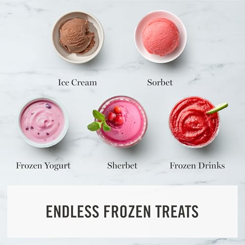Martha Stewart 1 Quart Ice Cream Maker, Built-In Compressor, No Pre-Freezing Required, 3 Modes (Ice Cream, Sorbet, Frozen Yogurt), Automatic Mix-In Alert, Dishwasher-Safe Parts, Linen Cream